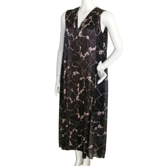 ALL SAINTS Dress, 4, Long, Floral, Sleeveless, V-neck, Karian, Hope, Silk Blend - Picture 4 of 15